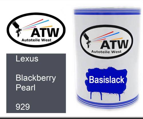 Lexus, Blackberry Pearl, 929: 500ml Lackdose, von ATW Autoteile West.